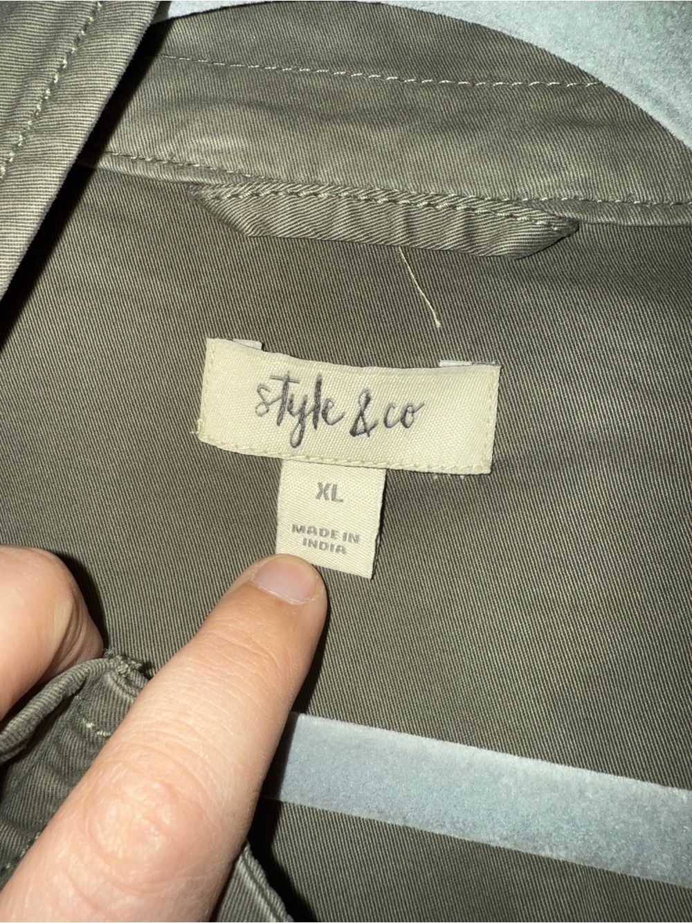 Style & Co. Olive Green Utility Jacket - Picture 3 of 6